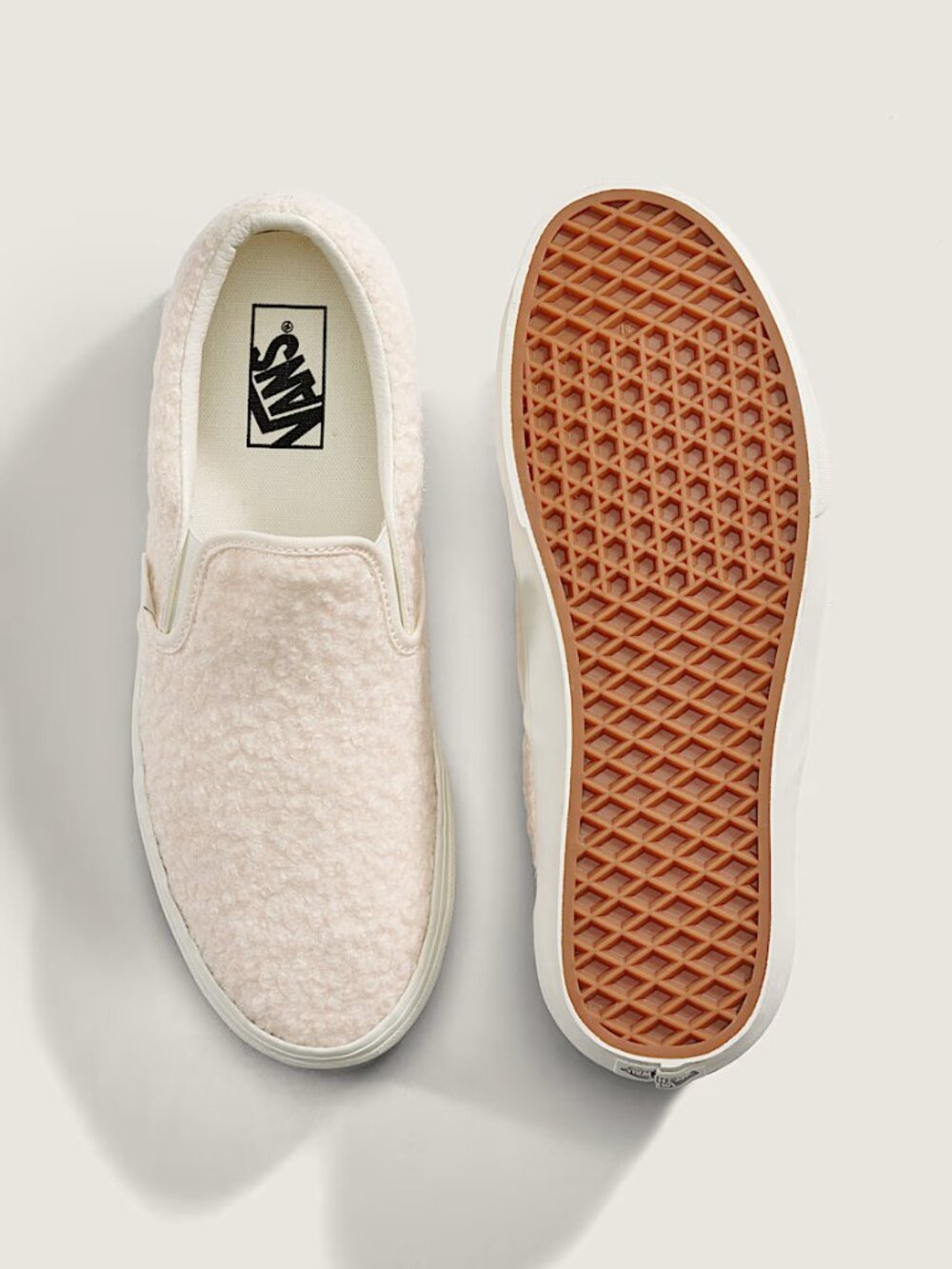 Vans Slip-On File Fleece Sneakers Skate Shoes Sherpa White VN000EACCJ7 US 13 - Picture 11 of 14